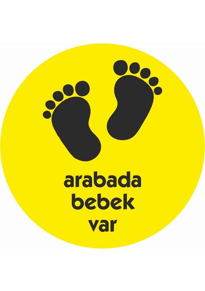 Arabada Bebek Var Sticker - 20005 Renkli 9 x 9 cm