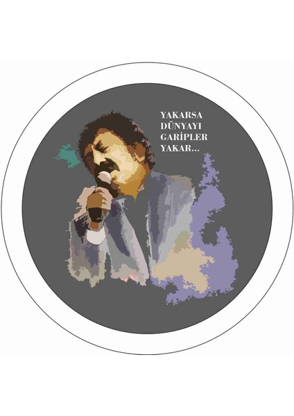 Müslüm Gürses Sticker - 19076 Renkli 12 x 12 cm