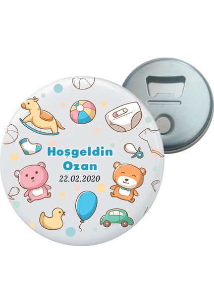 Grafilli Design Hoşgeldin Bebek Kişiye Özel Magnet Açacak - 10 Adet 024