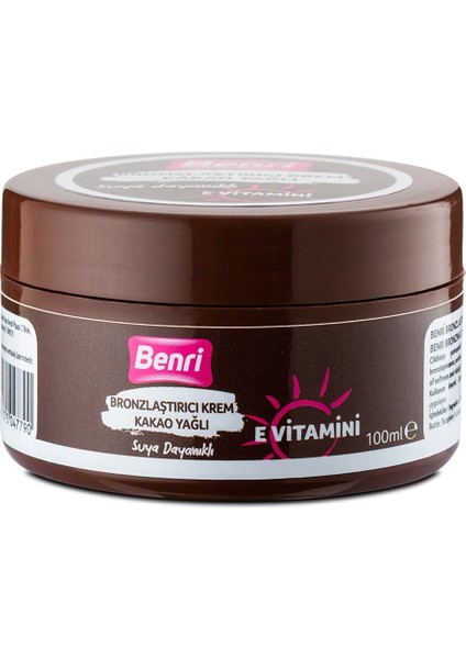 Bronzlaştırıcı Krem Kakao Yağlı 100 ml fiyatları