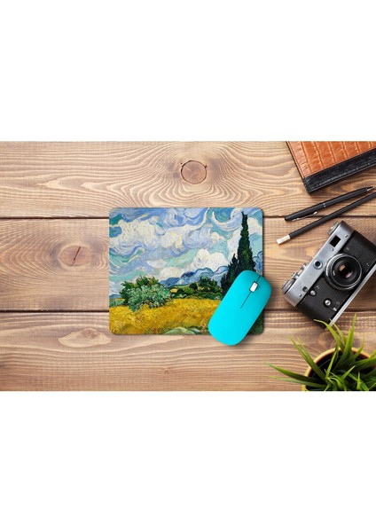 Van Gogh Wheat Field With Cypresses Mouse Pad