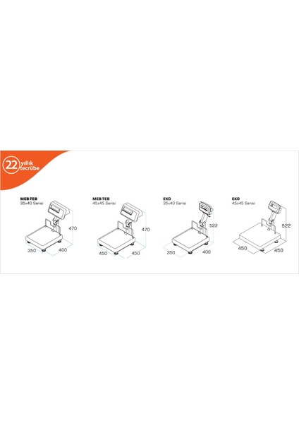 Teb LED Katlanır Boyun Hesaplamalı Baskül 60 kg x 10 / 20 gr 35 x 40 cm