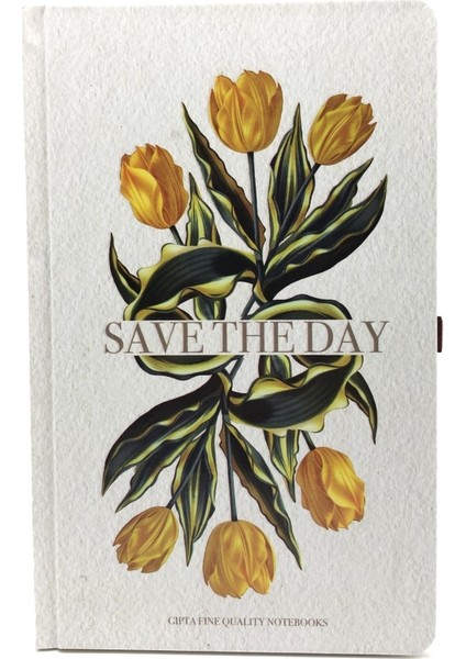 Save The Day Sert Kapak 120 Yaprak Çizgili Defter-Sarı Laleler 13 X 21 cm