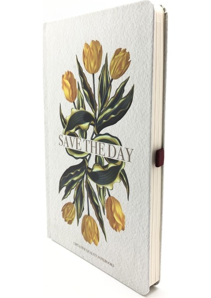 Save The Day Sert Kapak 120 Yaprak Çizgili Defter-Sarı Laleler 13 X 21 cm