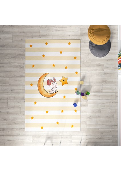 Tavşan Ay Yıldız Çocuk ve Bebek Odası Halısı MKTH-149