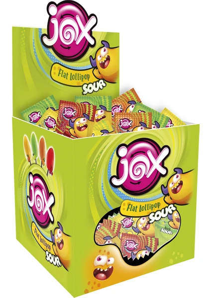 Yassı Sour - Vişne, Limon, Elma, Şeftali Aromalı Ekşili Yassı Lollipop Şekerleme (8 gr x 120 Adet)