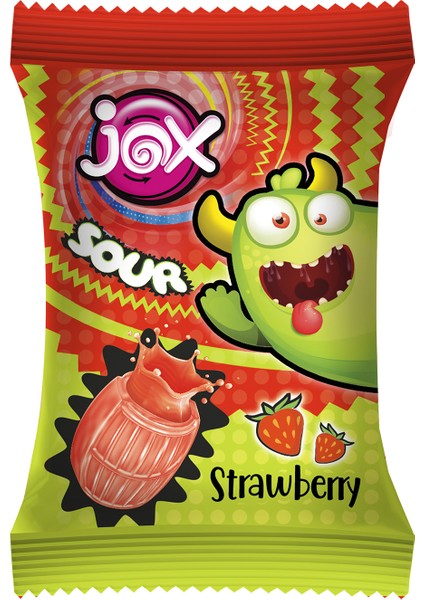 JOX; Sour Bonbon Meyve Aromalı Ekşili Sıvı Dolgulu Bonbon Şeker( 5 gr x 200'lü)