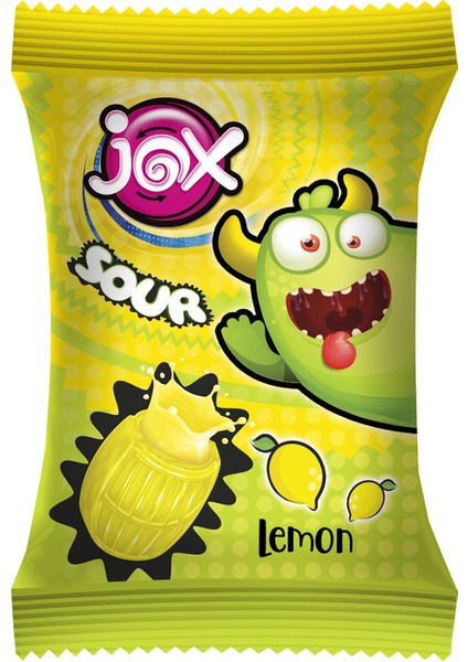 JOX; Sour Bonbon Meyve Aromalı Ekşili Sıvı Dolgulu Bonbon Şeker( 5 gr x 200'lü)