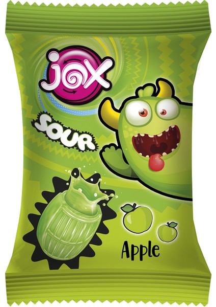 JOX; Sour Bonbon Meyve Aromalı Ekşili Sıvı Dolgulu Bonbon Şeker( 5 gr x 200'lü)