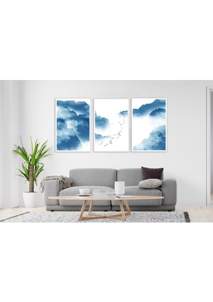 Üçlü Çerçeveli Poster Seti Sky & Birds