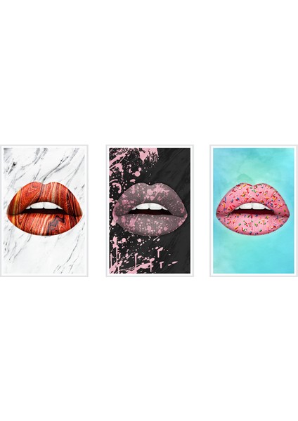 Üçlü Çerçeveli Poster Seti Lips fiyatları