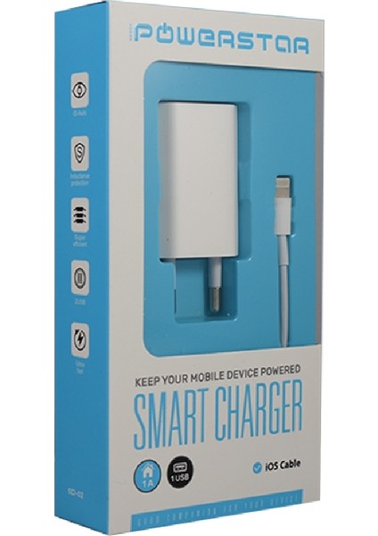 Apple iPhone Uyumlu 5 6 7 8 Şarj Aleti Adaptör Lightning Kablo 1A Scı-02