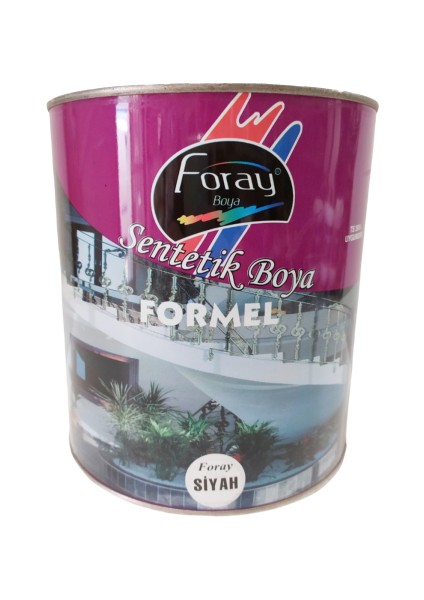 Siyah Sentetik Parlak / Yağlı Boya 1 kg (0,75lt.) Ahşap Metal ve Beton Yüzeyler İçin