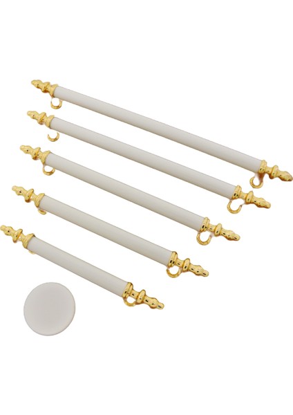 Metax Kumru Düz Boy Kulp Sarı-Beyaz 128 Mm Dolap Vestiye