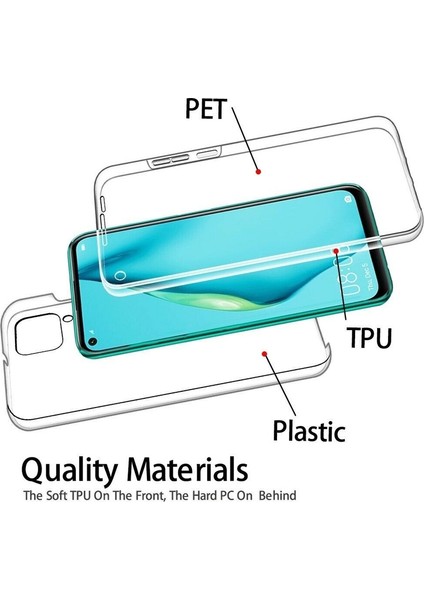 Huawei P40 Lite Kılıf Ön Arka Şeffaf Silikon Koruma Şeffaf fiyatları