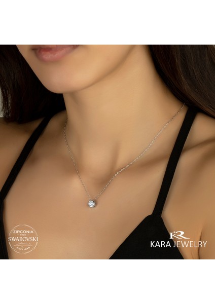 Swarovskı Sıvama Tektaş Kolye fiyatları