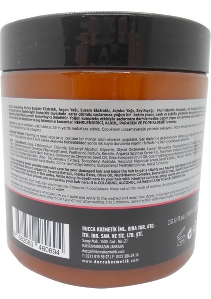 Onarıcı Saç Bakım Maskesi 500 ml