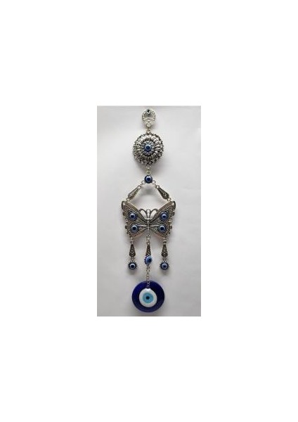 Nazar Boncuklu Metal Üzerinde Kelebek Tasarım Duvar Süs'ü fiyatları