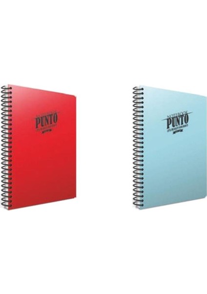Punto Spiralli A4 80 Yap Pp Kapak Defter Seti Kareli 2'li