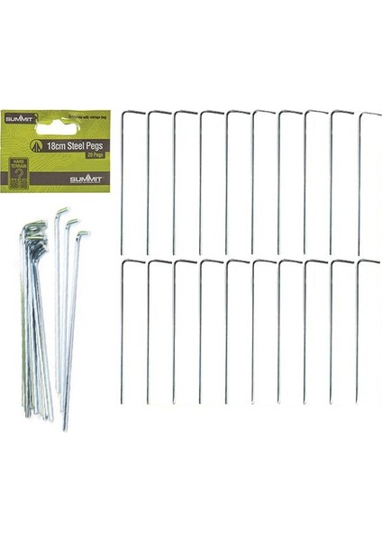 18cm Çelik Çadır Kazığı 20'li Paket