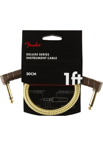 Deluxe Series Instrument Cable Tweed - 30CM Enstrüman Kablosu
