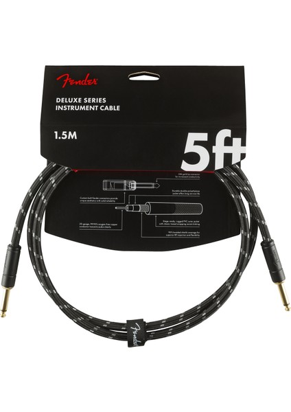Deluxe Series Instrument Cable Black Tweed - 1.5 Metre Enstrüman Kablosu