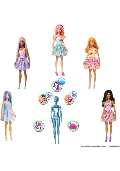 Color Reveal Renk Değiştiren Sürpriz Barbie Bebekler GTP42