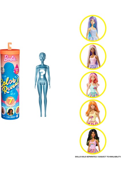 Color Reveal Renk Değiştiren Sürpriz Barbie Bebekler GTP42