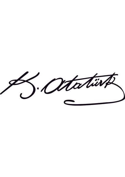 Mustafa Kemal Atatürk Imzası Sticker 30X10 cm