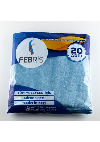 20'li Parlak Mikrofiber Temizlik Bezi