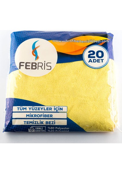 20'li Ekstra Mikrofiber Temizlik Bezi