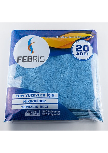 20'li Ekstra Mikrofiber Temizlik Bezi