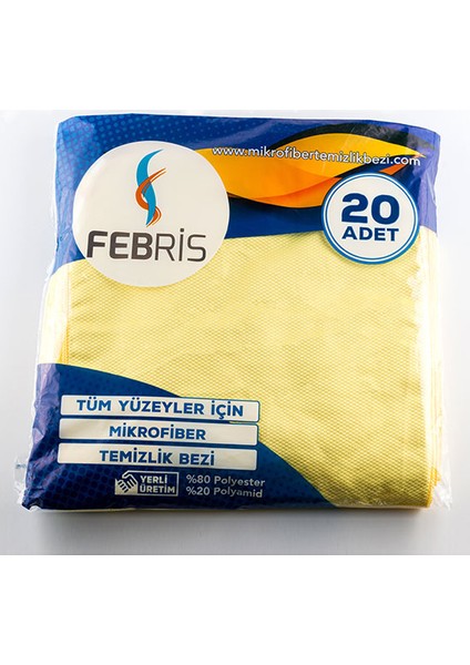 20'li Baklava Desenli Mikrofiber Temizlik Bezi