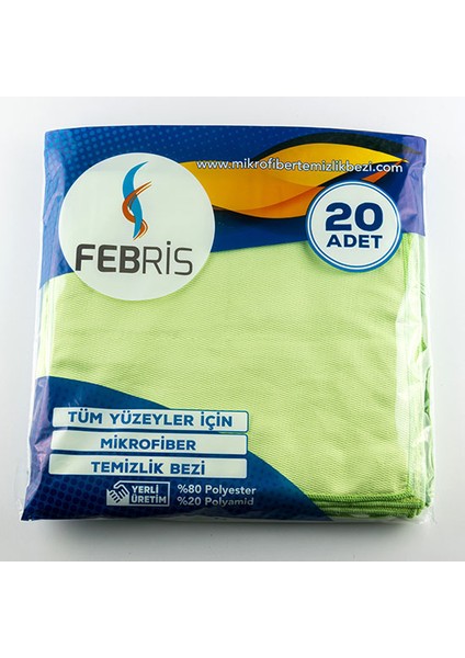 20'li Baklava Desenli Mikrofiber Temizlik Bezi