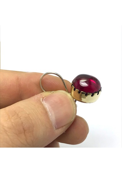 Lal Taşlı Otantik Gümüş Küpe fiyatları
