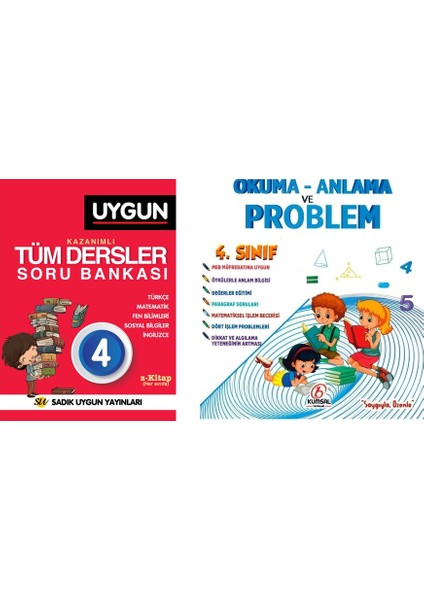 4. Sınıf Tüm Dersler Soru Bankası Okuma Anlama Problem - 2 Kitap