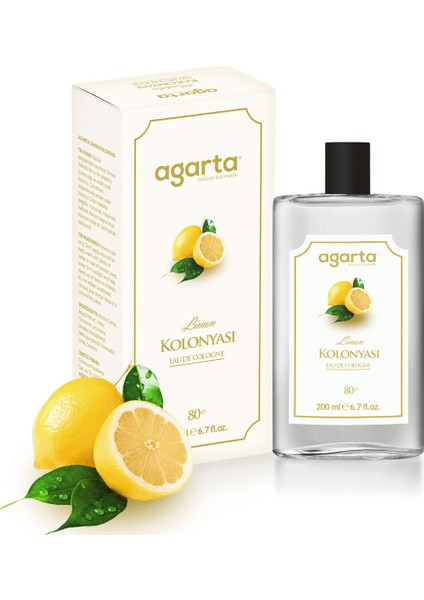 Cam Şişe Limon Kolonyası 80 Derece 200 ml
