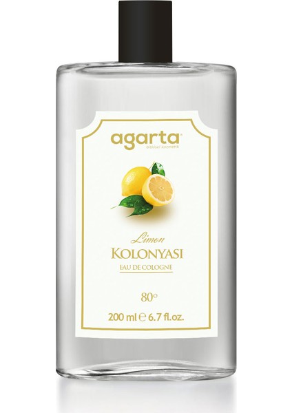 Cam Şişe Limon Kolonyası 80 Derece 200 ml