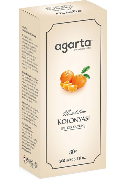 Mandalina Kolonyası 200 ml 80 Derece