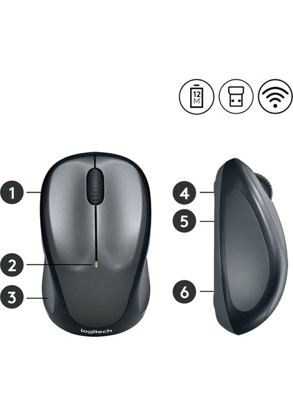 M235 Kablosuz 1.000 DPI Kompakt Mouse - Siyah