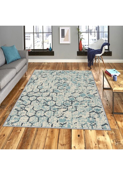 Dekoratif Özel Tasarım Modern Yıkanabilir Kaymaz Taban Halı 80 x 150 cm