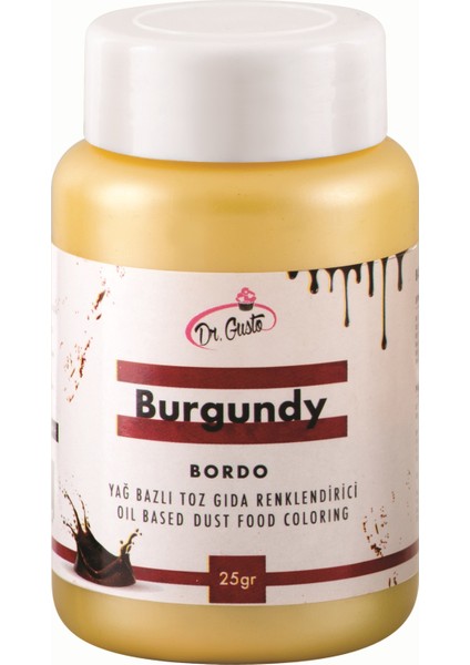 Toz Yağ Bazlı Gıda Boyası 25 gr Bordo