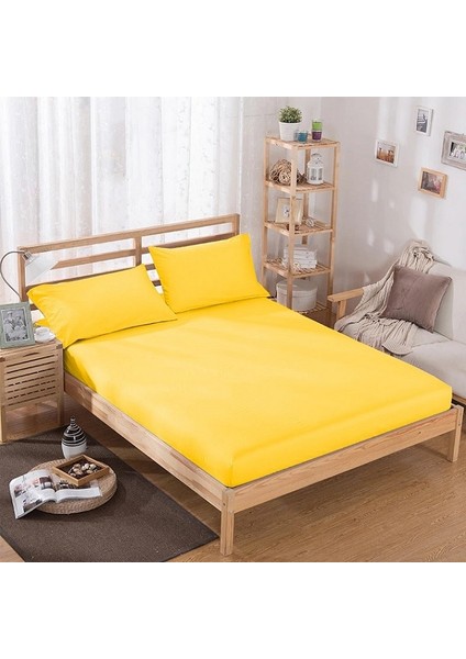 Kumaş Lastikli Çarşaf Takımı 100 x 200 cm Sarı