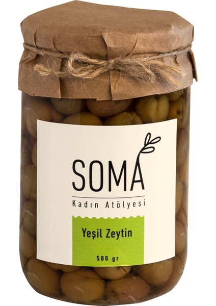 Yeşil Zeytin Boyasız Katkısız - 500 gr