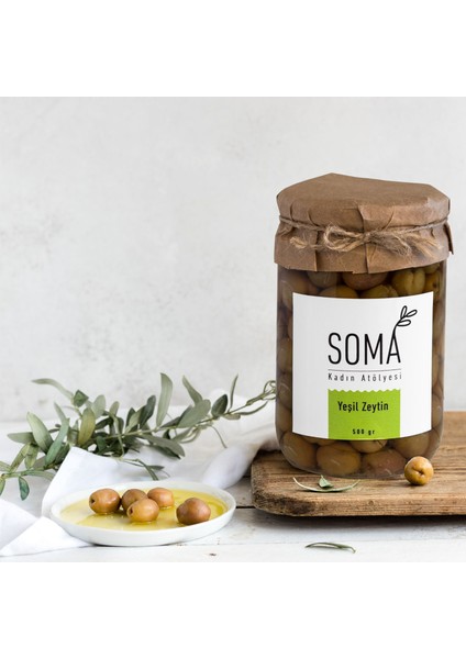 Yeşil Zeytin Boyasız Katkısız - 500 gr fiyatları