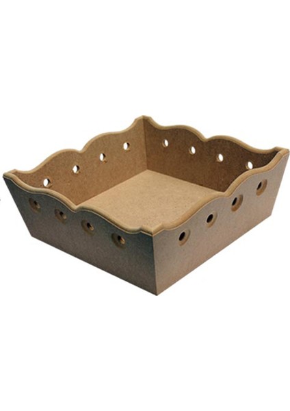 E 338 Ahşap Kare Delikli Ekmeklik