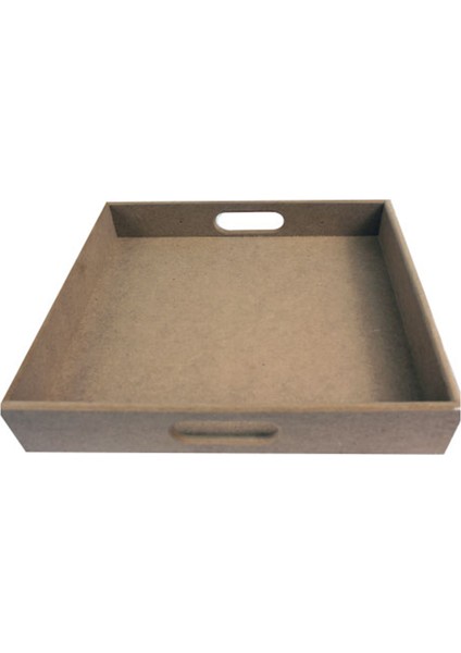 T 748 Ahşap Büyük Düz Kare Tepsi