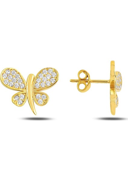 Mini Ak Kelebek Küpe 14K Altın Kaplama fiyatları