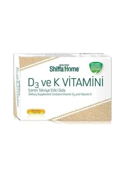 Aksu Vital D3 ve K Vitamini 30 Kapsül SKT:02/2023