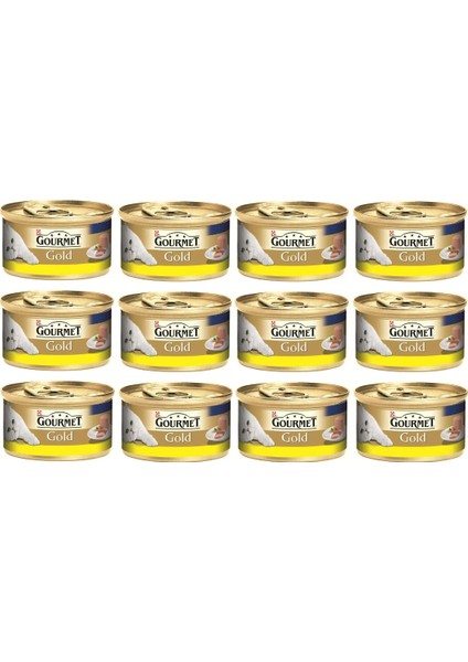 Gold Kıyılmış Tavuklu Yetişkin Kedi Konservesi 85GR x 12 Adet